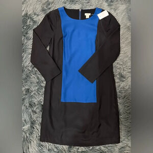 J. Crew Dress Colorblock Shift NEW Size 00 | Color: Black